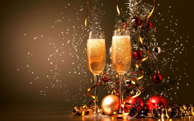 Champagne glazen kerst